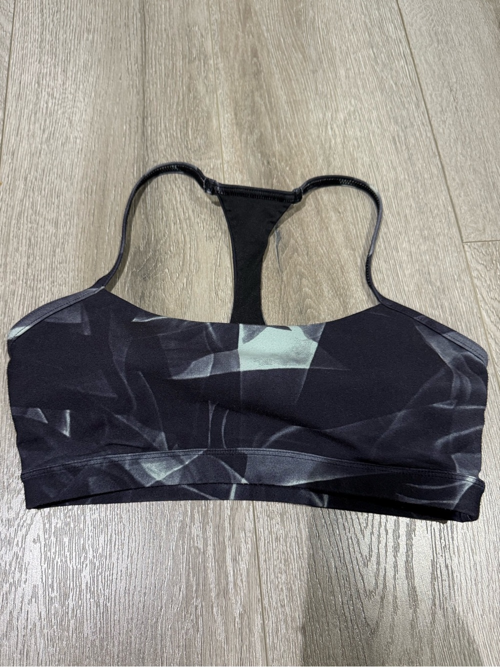 Black Patterned Racerback Sports Bra - Lole